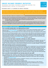 Guidance for baby friendly training during the coronavirus (Covid-19) outbreak: (Guidance sheet 6: Planning in-house baby friendly training)